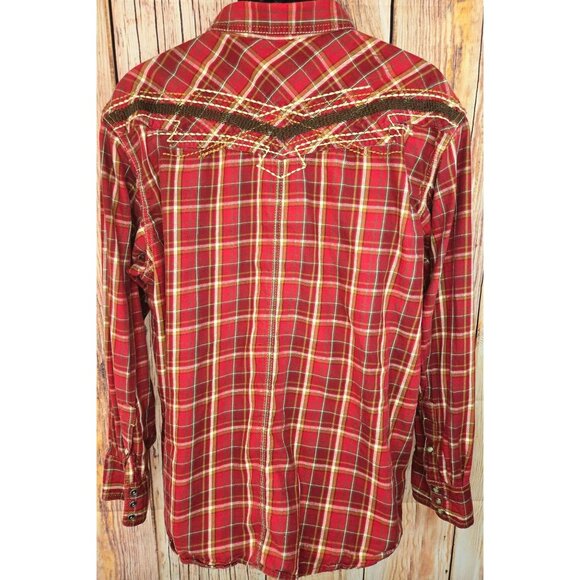 Ariat Retro Fit Mens Plaid Western Snap Front Shirt XL - Picture 2 of 9
